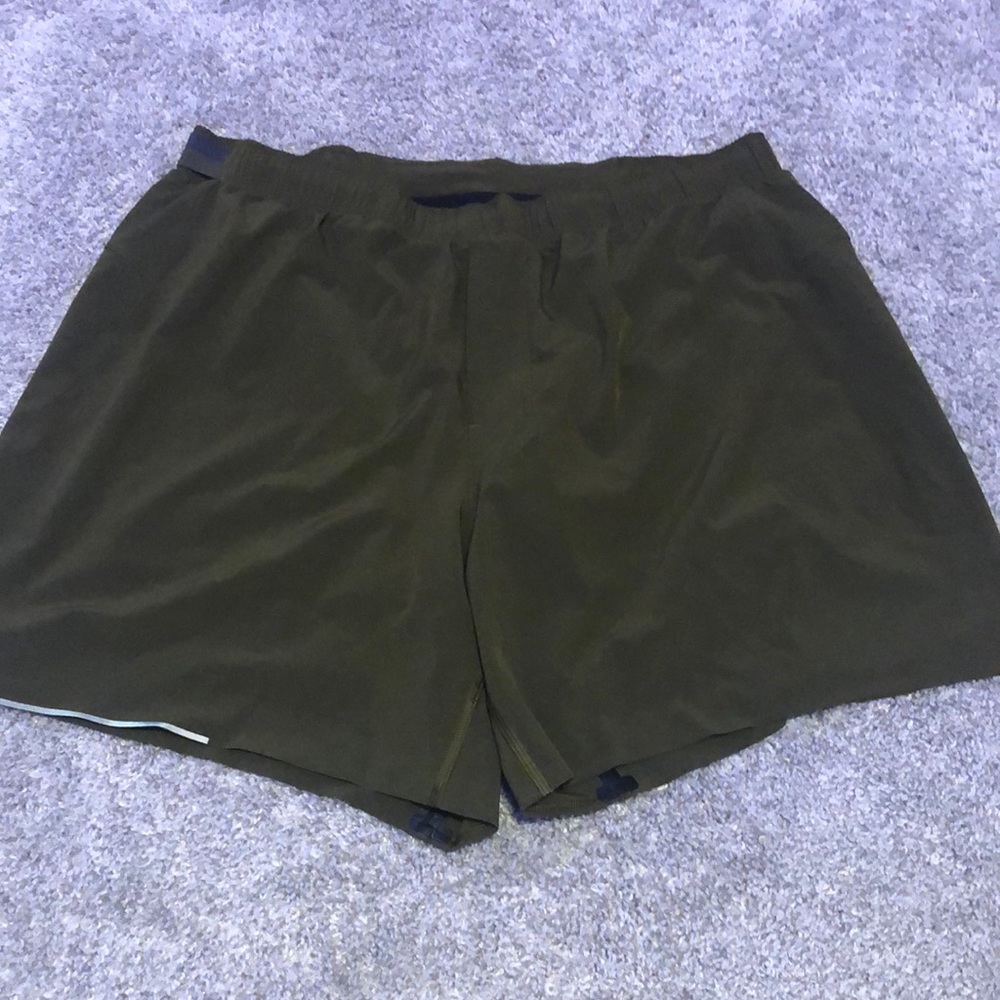 Olive green lulu surge shorts XL